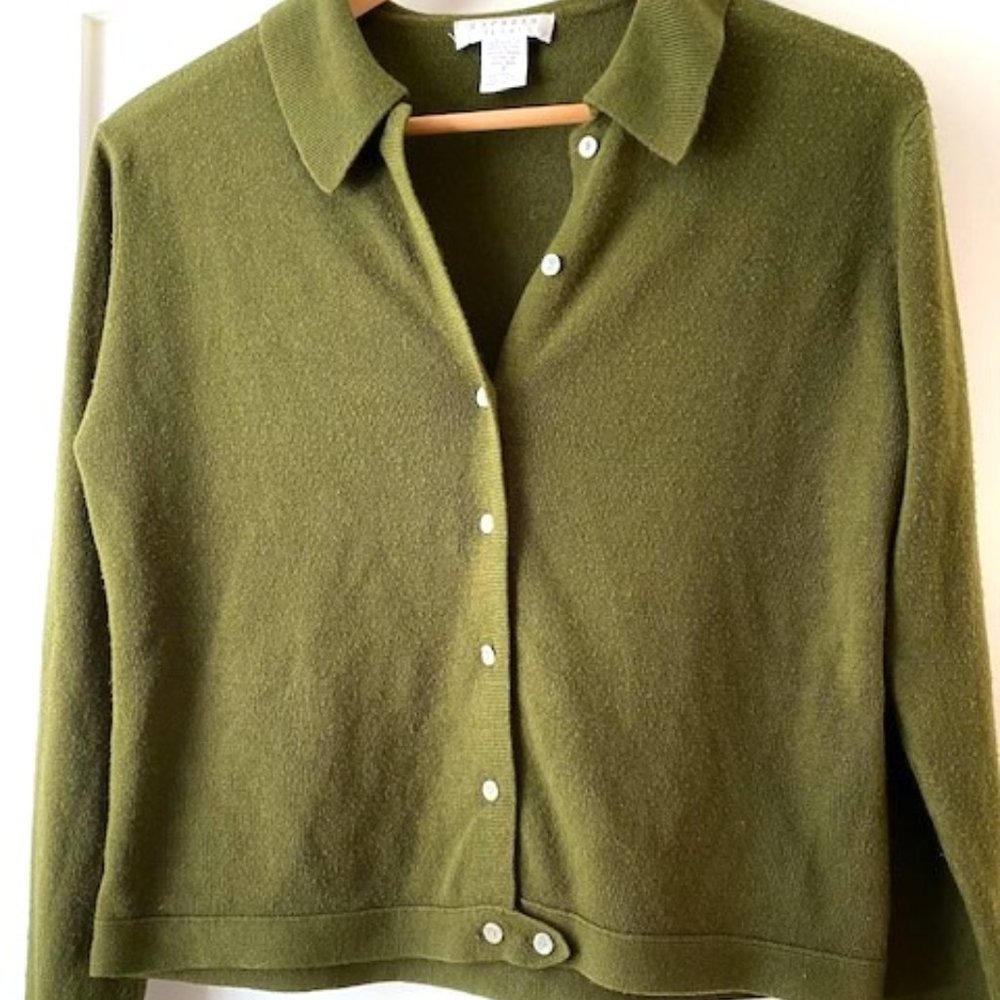 Women's olive-colored sweater